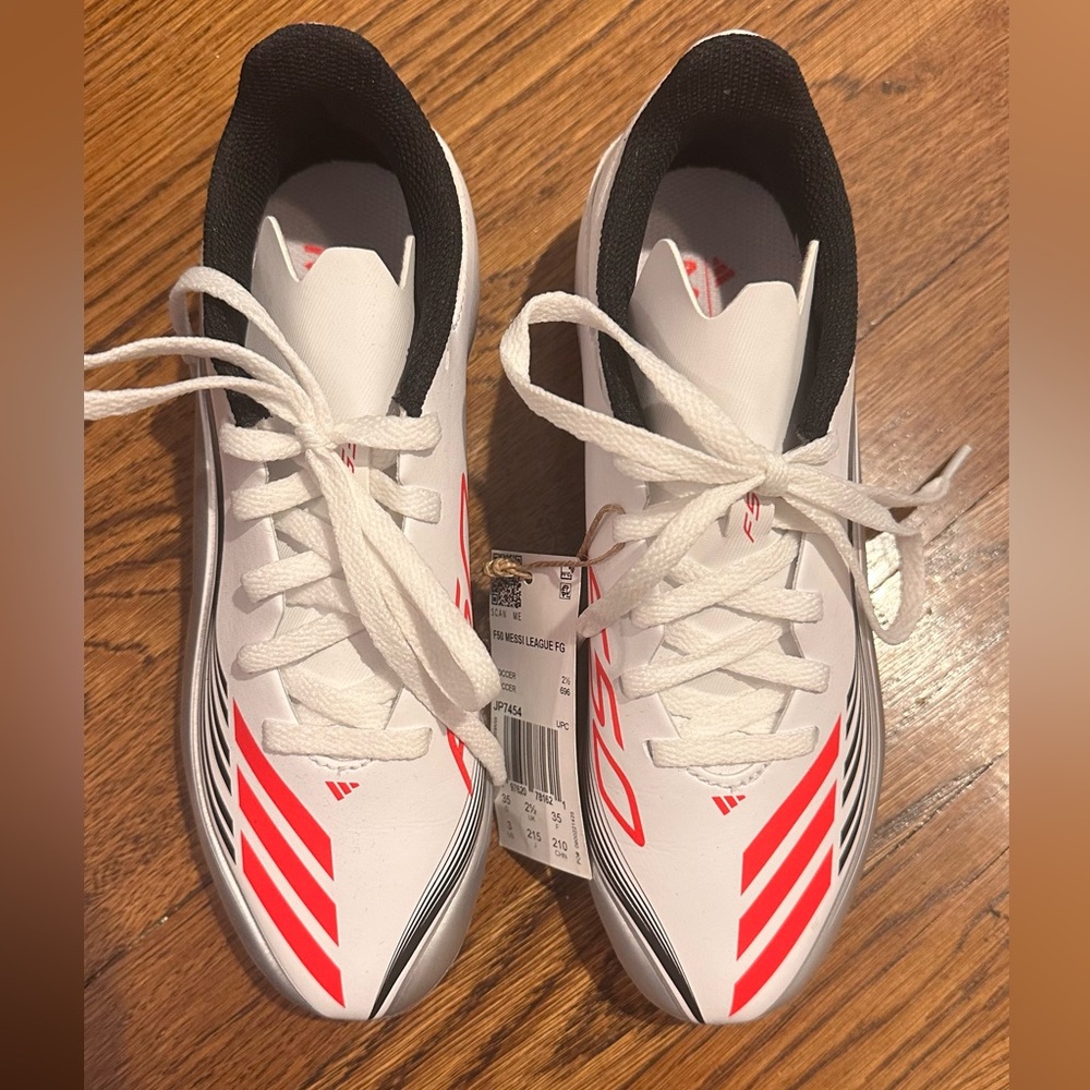 adidas Kids Messi F50 White and Red Soccer Cleats *Brand New with tag*